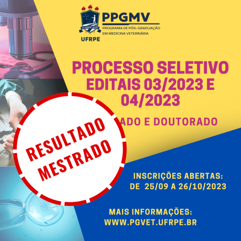 PPGMV DIVULGA O RESULTADO PRELIMINAR DO MESTRADO - EDITAL 04/2023 - PROCESSO SELETIVO 2023-2024